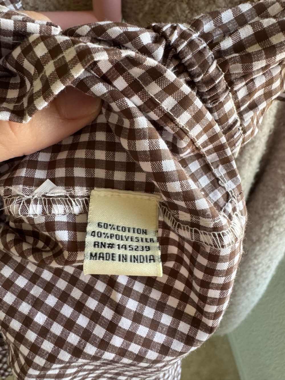 NWT Sim & Sam Brown Gingham Ruffle Tank Top - Picture 3 of 7